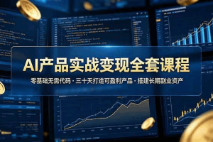 AI产品实战变现课，30天做出能赚钱的小产品